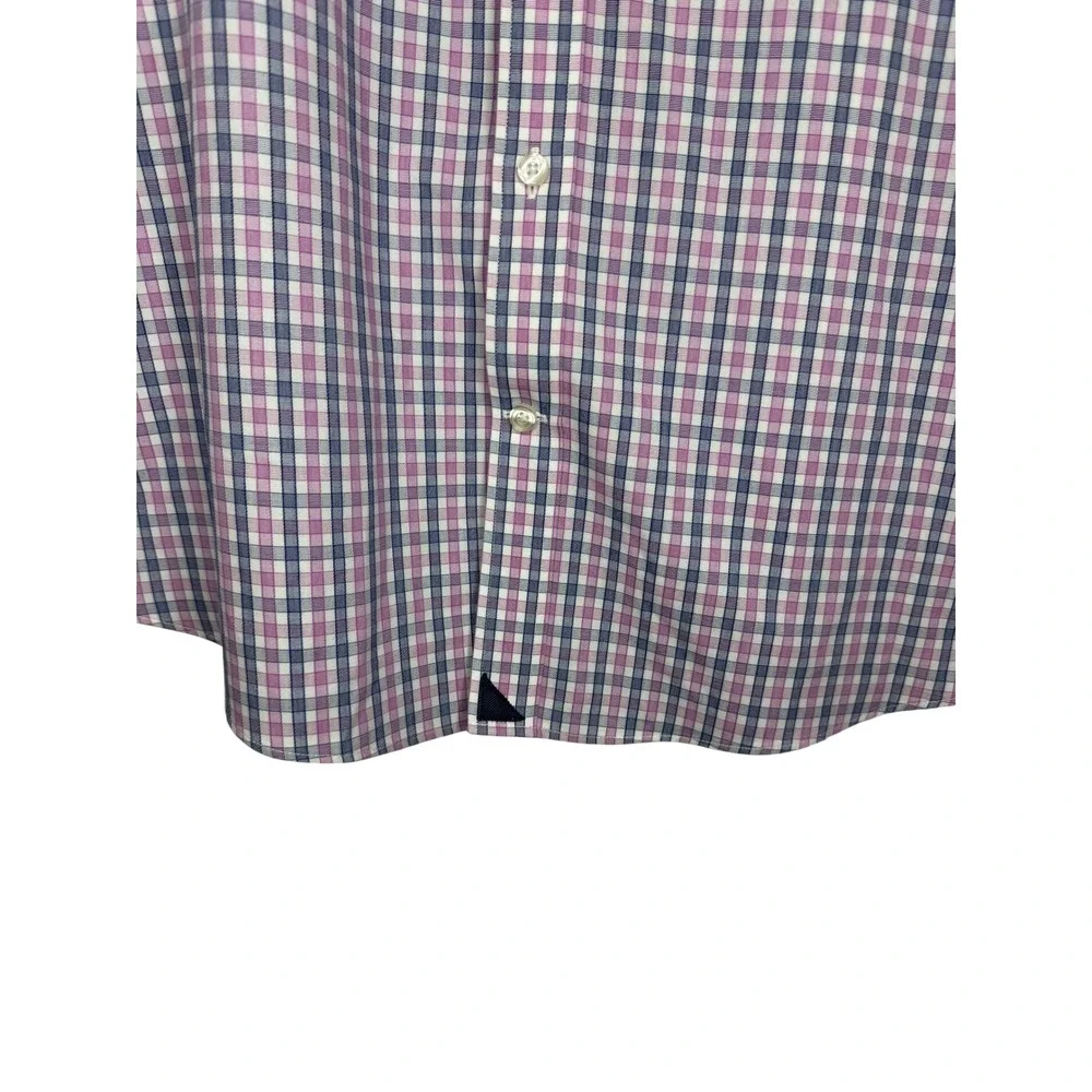 UNTUCKit Pio Cesare Slim Fit Wrinkle Free Plaid‎ Shirt Mens XL Pink Blue Cotton